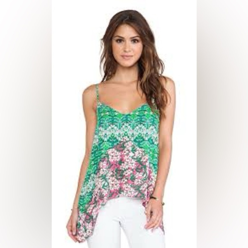 BCBGMAXAZRIA || Cora Floral Top. Sz. XS || Kelly Green Combo || NWT